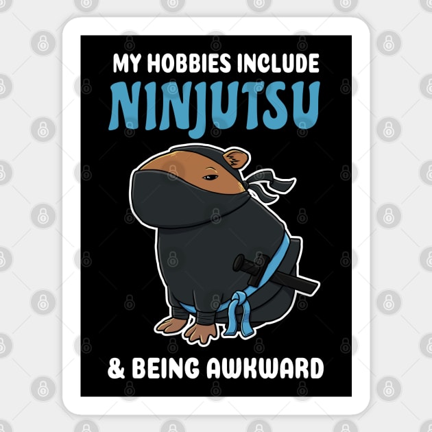 My hobbies include Ninjutsu and being awkward cartoon Capybara Sticker by capydays